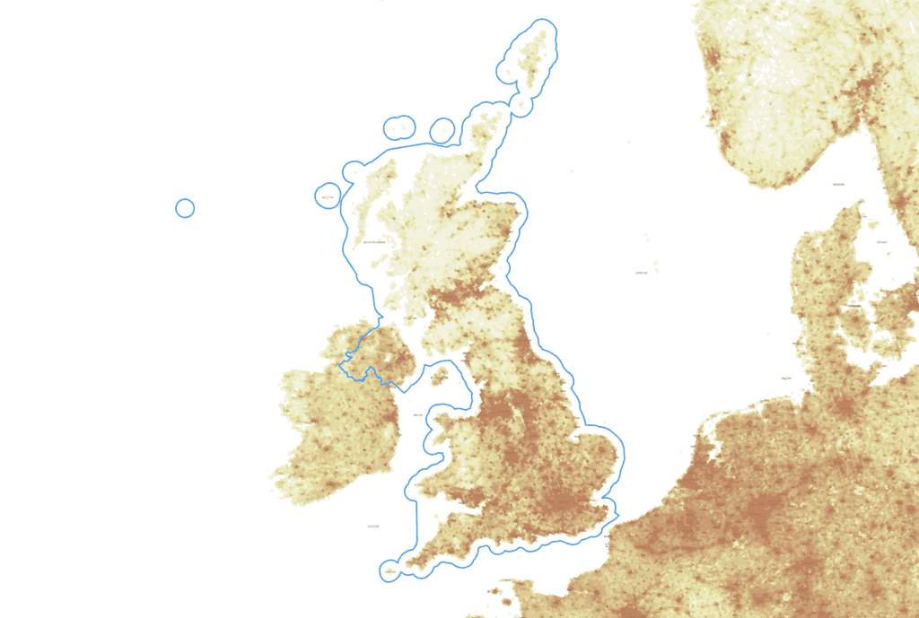 United Kingdom Population Density Map